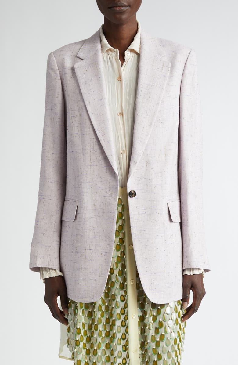 Dries Van Noten Loose Fit One-Button Blazer, Main, color, 