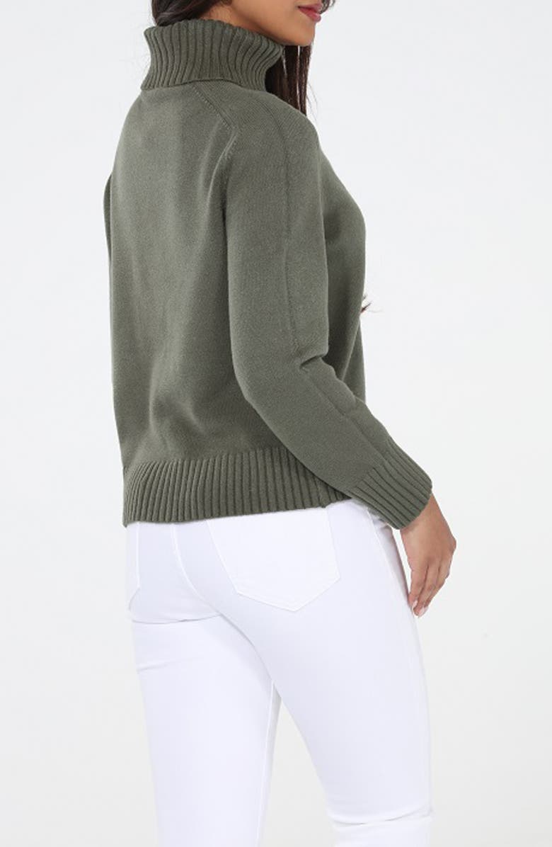 RAIN AND ROSE Turtleneck Sweater, Alternate, color, Olive