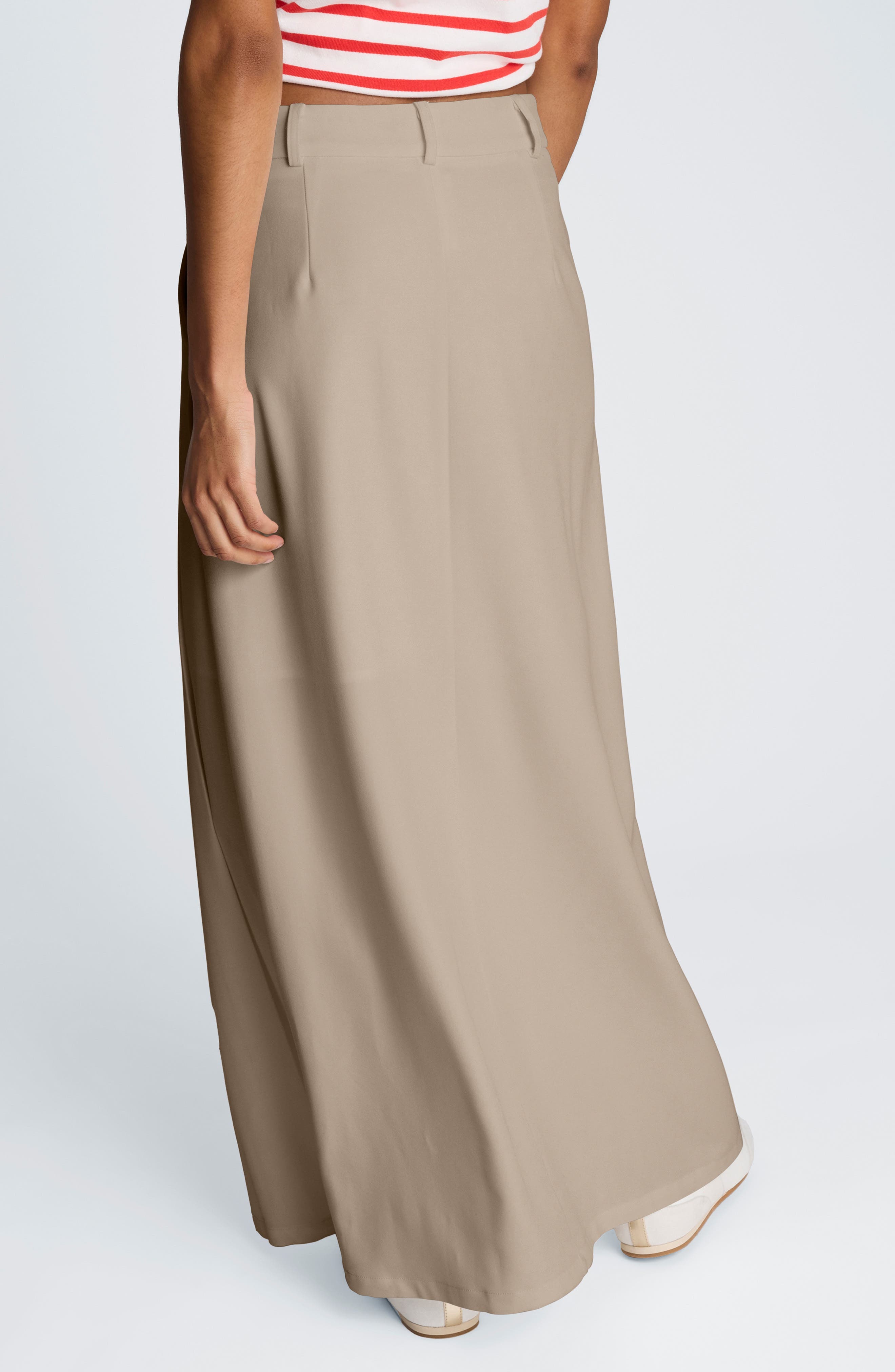 Pleated Stretch Maxi Skirt - image 2