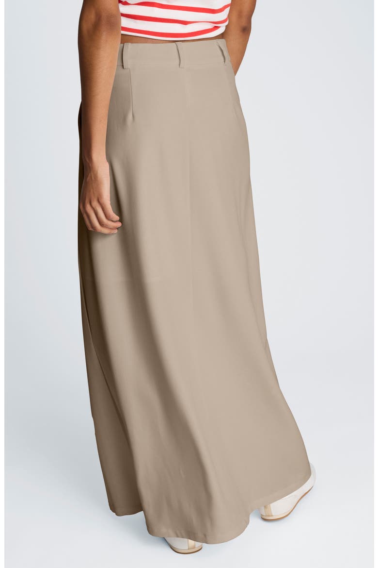 Pleated Stretch Maxi Skirt, Alternate, color, BURLAP