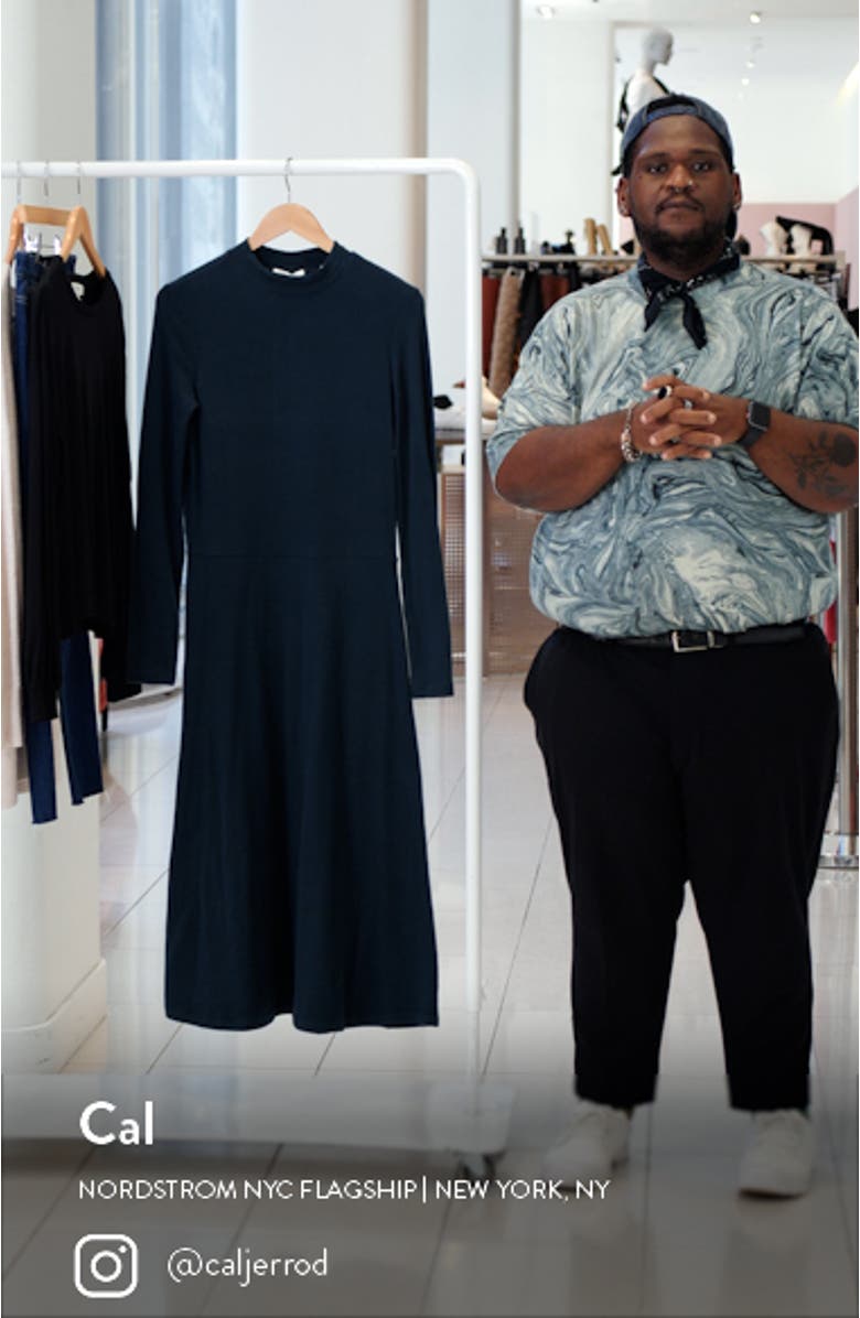 Mock Neck Long Sleeve A-Line Dress, sales video thumbnail