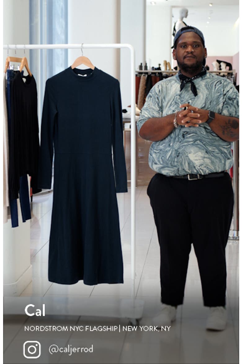 Mock Neck Long Sleeve A-Line Dress video