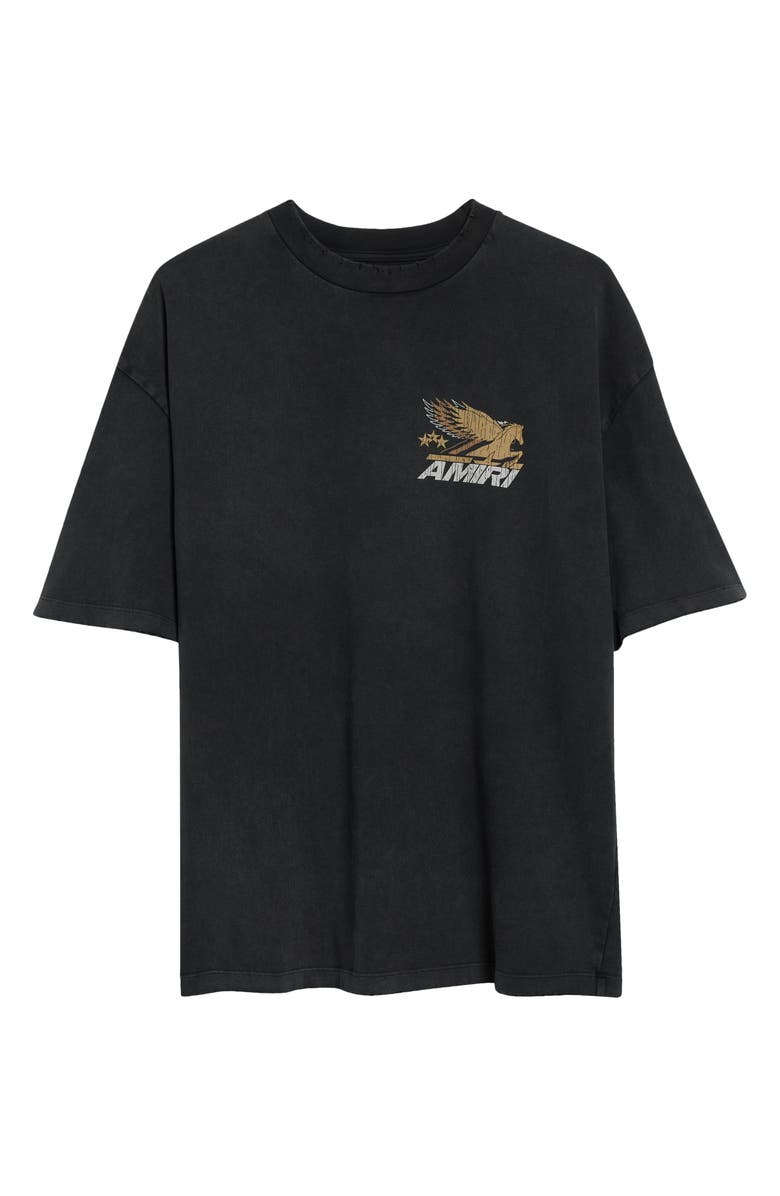 AMIRI Pegasus Oversize Cotton Graphic T-Shirt, Alternate, color, Black
