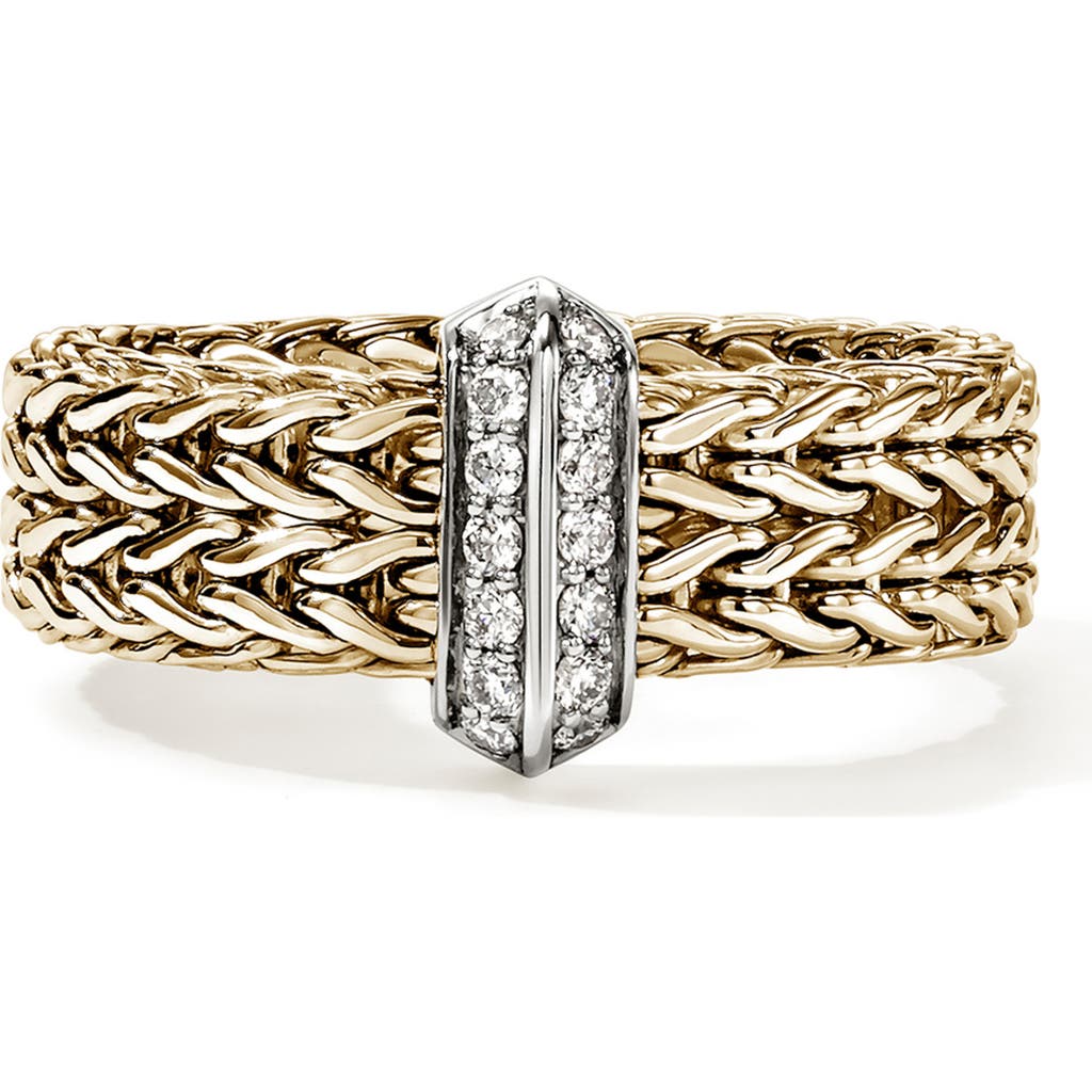 John Hardy 14k Yellow Gold Diamond Icon Link Ring In Gold