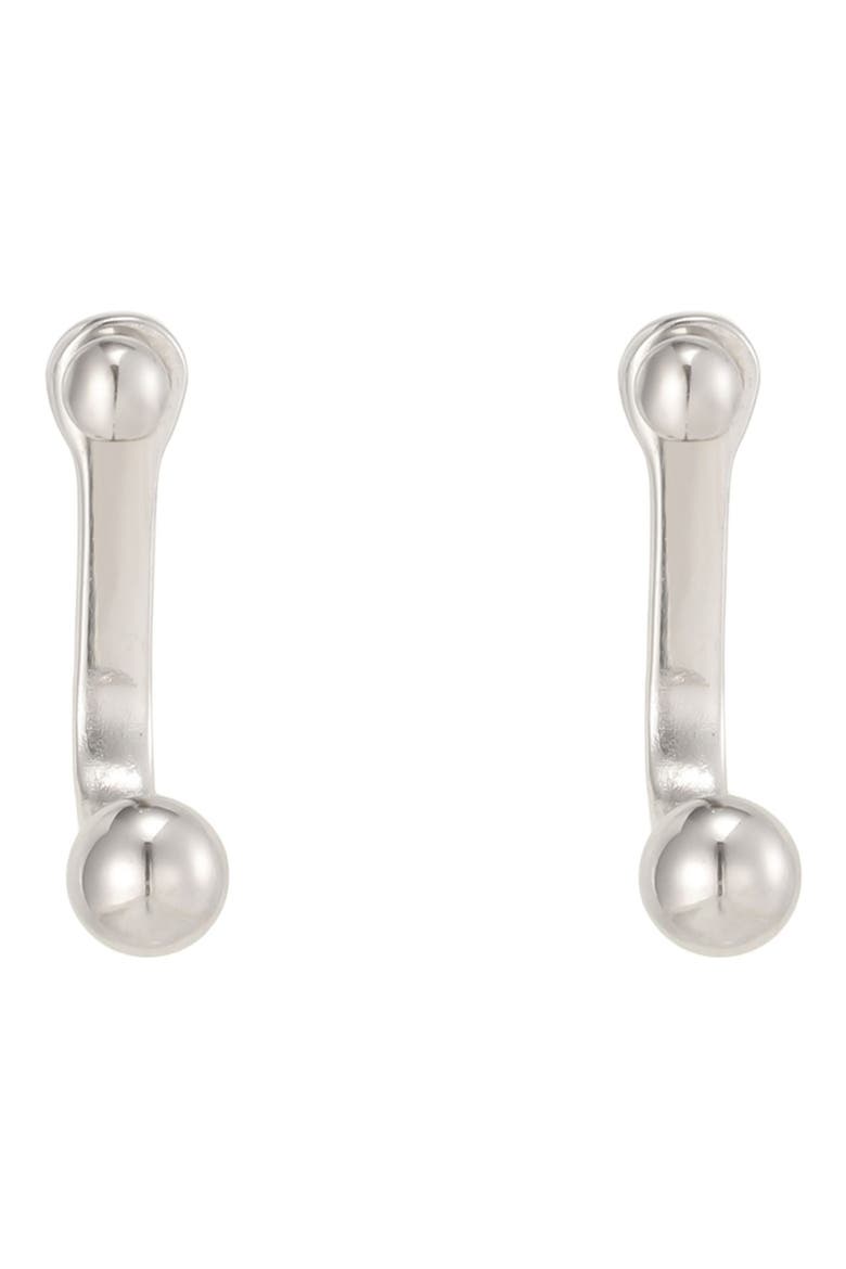 18k Gold Plated Sphere Ear Jackets, Alternate, color, SILVER