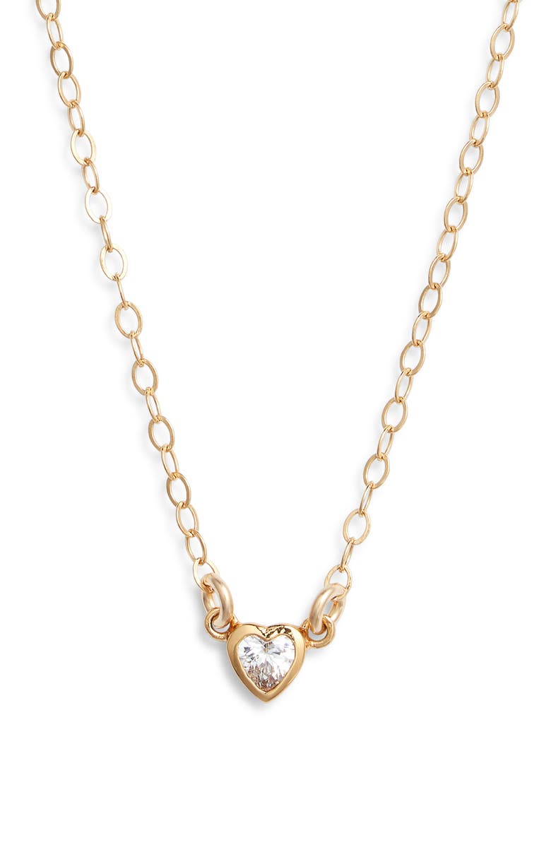 Set & Stones Sarah Heart Pendant Necklace, Main, color, Gold