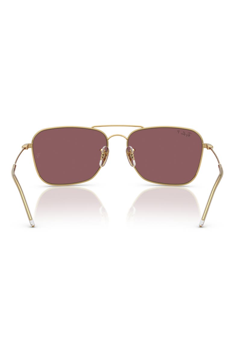 Caravan Reverse 58mm Polarized Square Aviator Sunglasses, Alternate, color, PINK GOLD