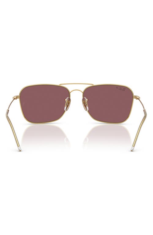 Ray Ban Ray-ban 53mm Polarized Square Sunglasses In Pink Gold