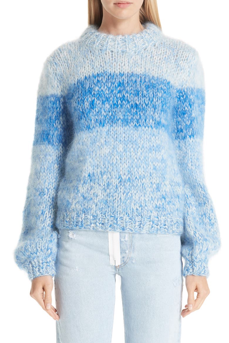 Julliard Stripe Mohair & Wool Sweater, Main, color, LAPIS BLUE 593
