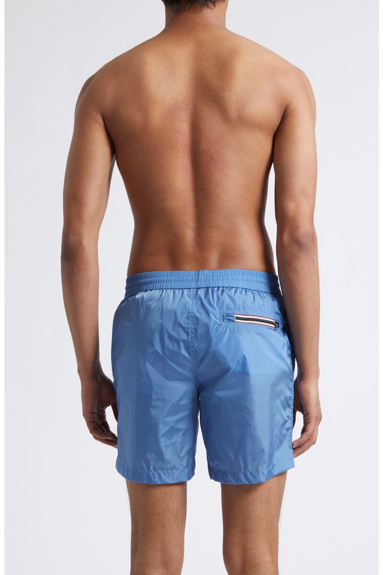 Logo Patch Swim Trunks, Alternate, color, BLUE JASPER