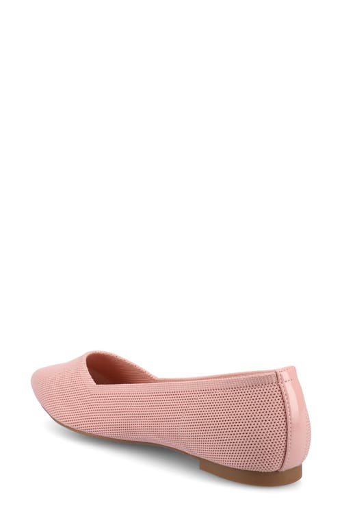 Journee Collection Minnah Knit Almond Toe Flat In Pink