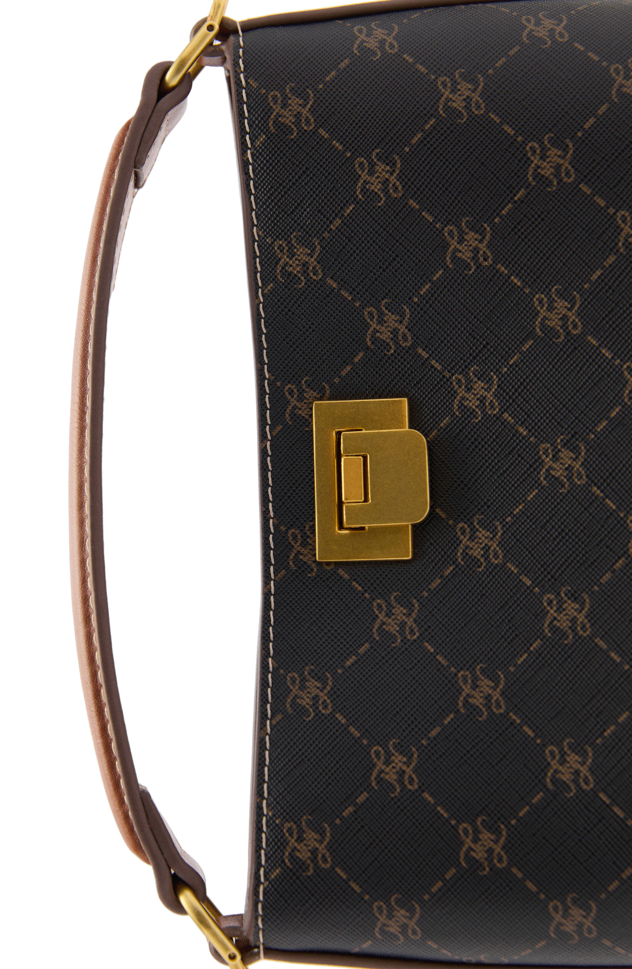 MANGO Mini Monogram Shopper Bag, Alternate, color, 