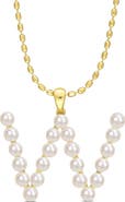 DELMAR 3.5-4mm Freshwater Cultured Pearl Initial Pendant Necklace