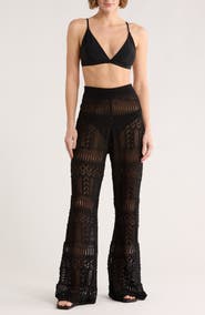 Elan Crochet Wide Leg Cover-Up Pants