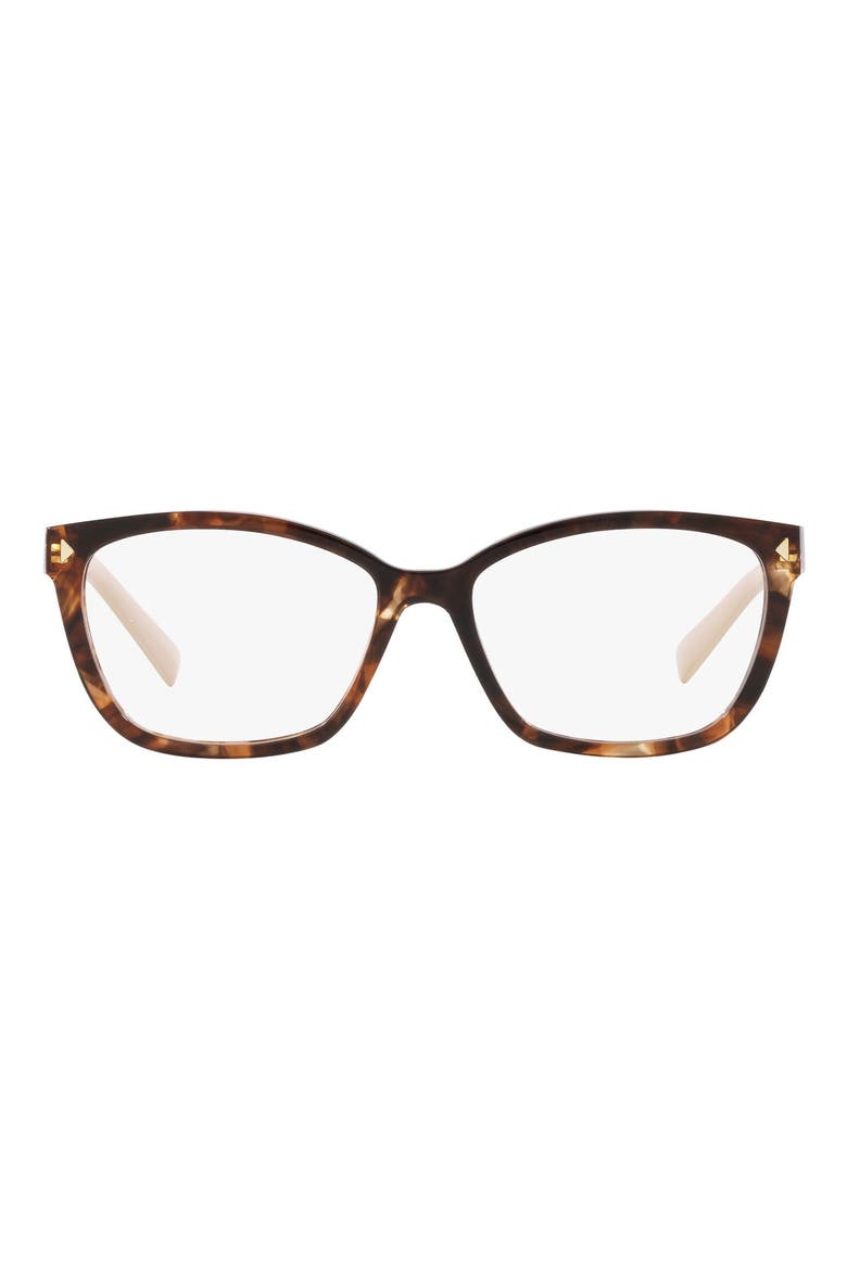 55mm Rectangular Optical Glasses, Main, color, DARK HAVANA