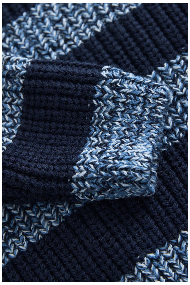 Kids' Stripe Cotton Blend Sweater, Alternate, color, BLUE