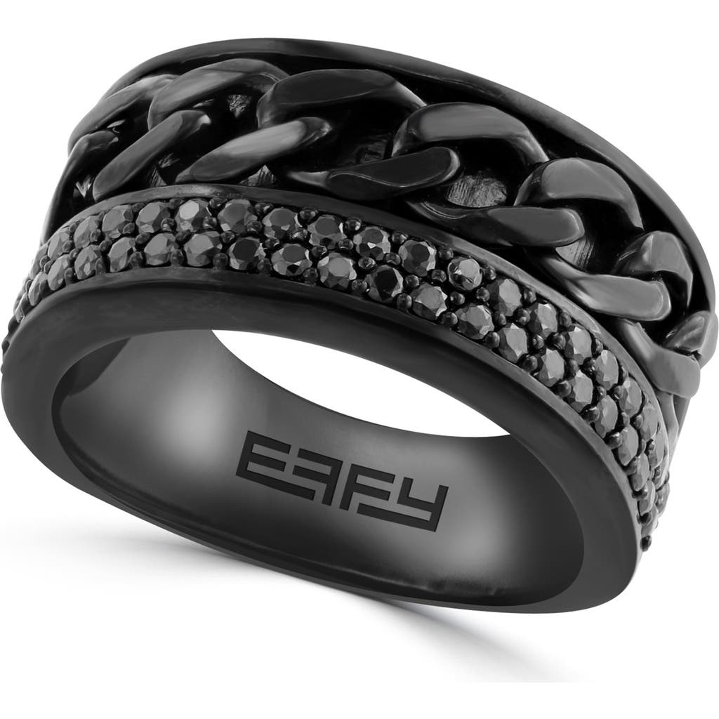 Effy Sterling Silver Pavé Black Spinel Band Ring