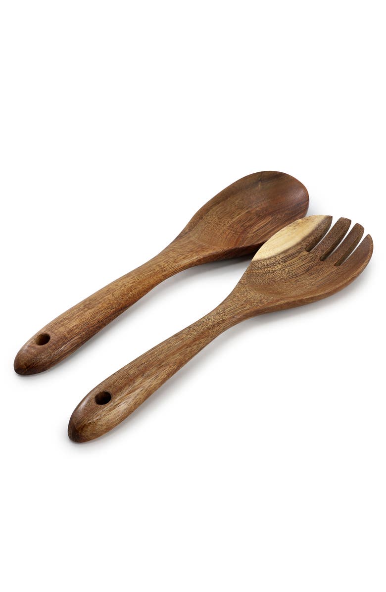 Megachef 6 Piece Acacia Wood Kitchen Utensil Set, Alternate, color, Acacia