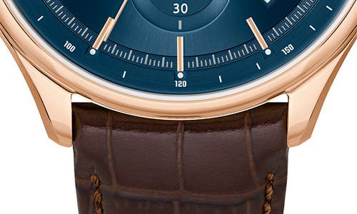 Hugo Boss Men's Gregor Quartz Chronograph Brown Mock Genuine-grained Leather Strap Watch 45mm In Blue Sunray