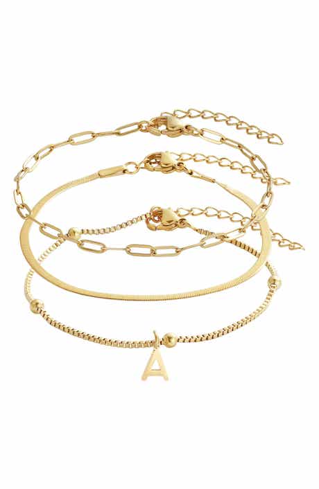 Adornia Set of 3 Tarnish Resistant 18K Gold Plated Chain Bracelets