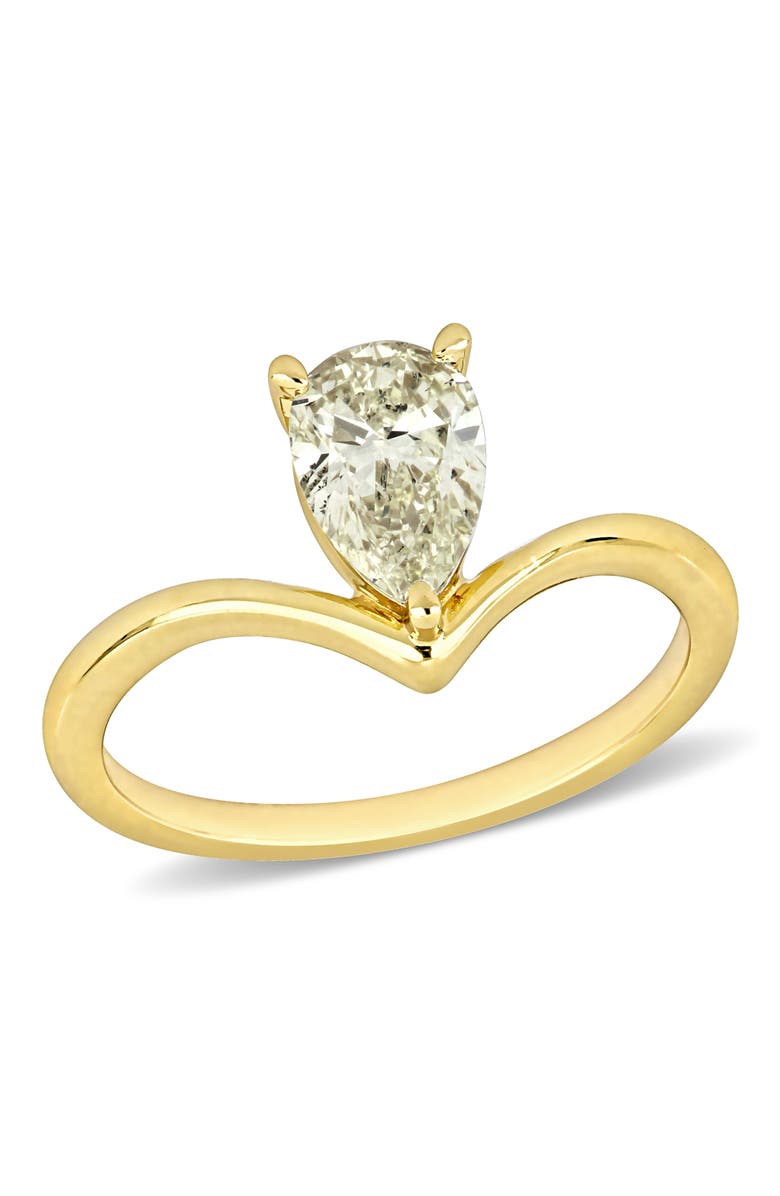 Julianna B. Diamond Pear-cut Solitaire Ring 14k, Main, color, 14K Yellow Gold