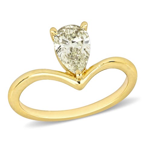 Diamond Pear-cut Solitaire Ring 14k