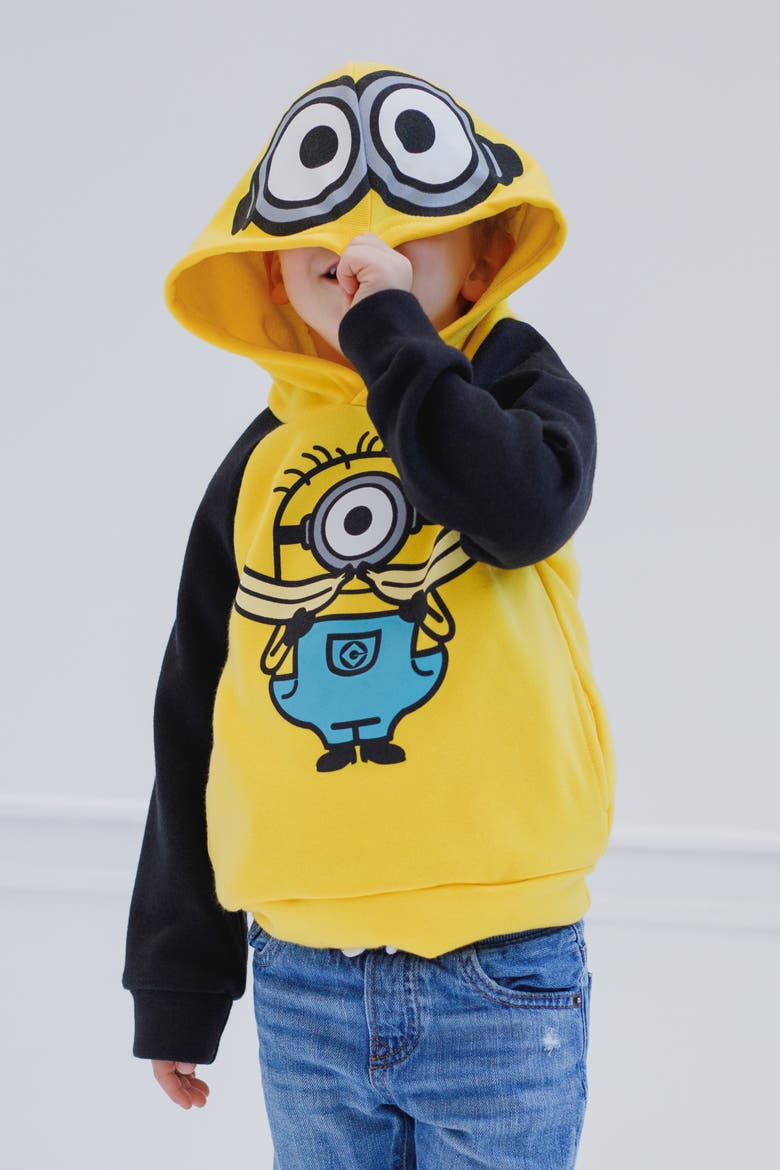 Minions Fleece Hoodie, Alternate, color, Minion Yellow Black