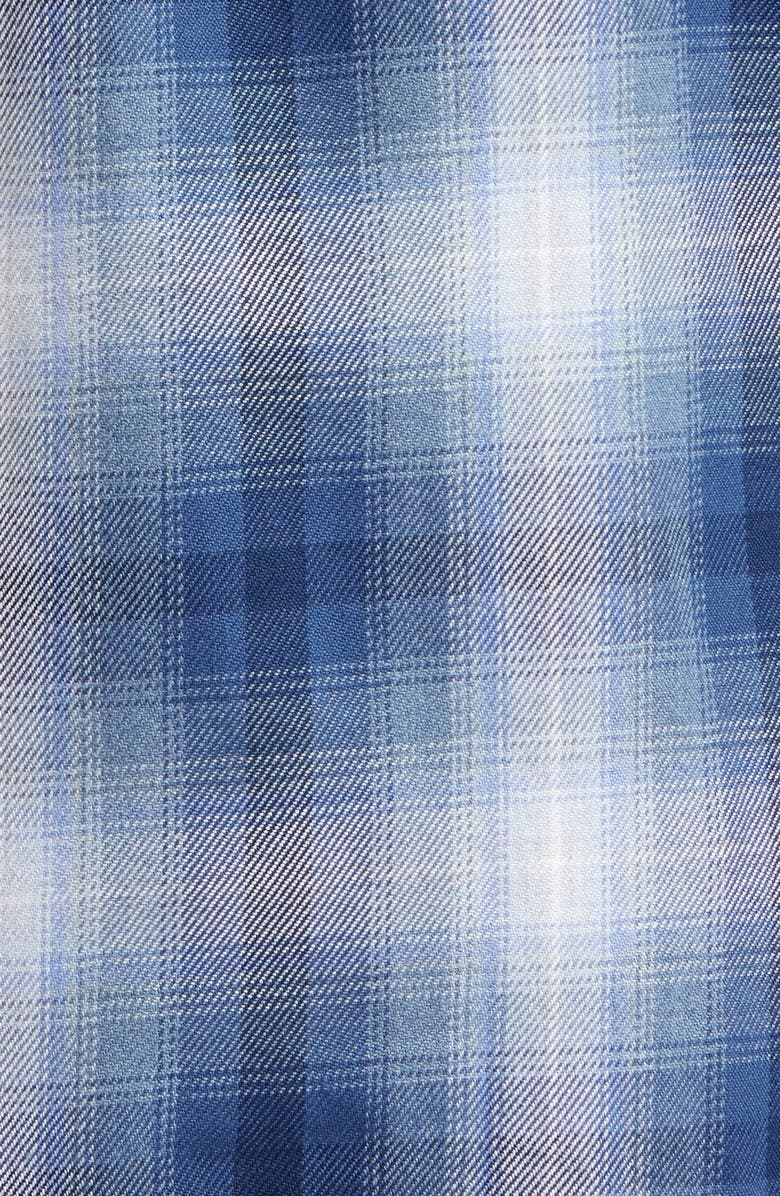 TOM FORD Ombré Plaid Military Fit Cotton Shirt, Alternate, color, Combo Blue