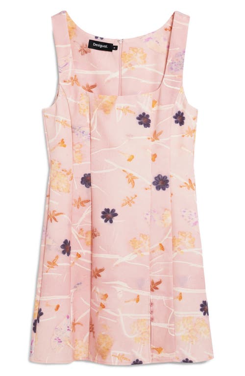 Desigual Floral Sleeveless Minidress In Pink