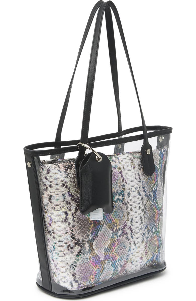 Madden Girl Snake Embossed Pouch & Transparent Tote Bag, Alternate, color,