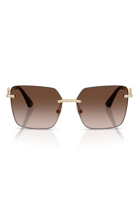 59mm Rimless Square Sunglasses