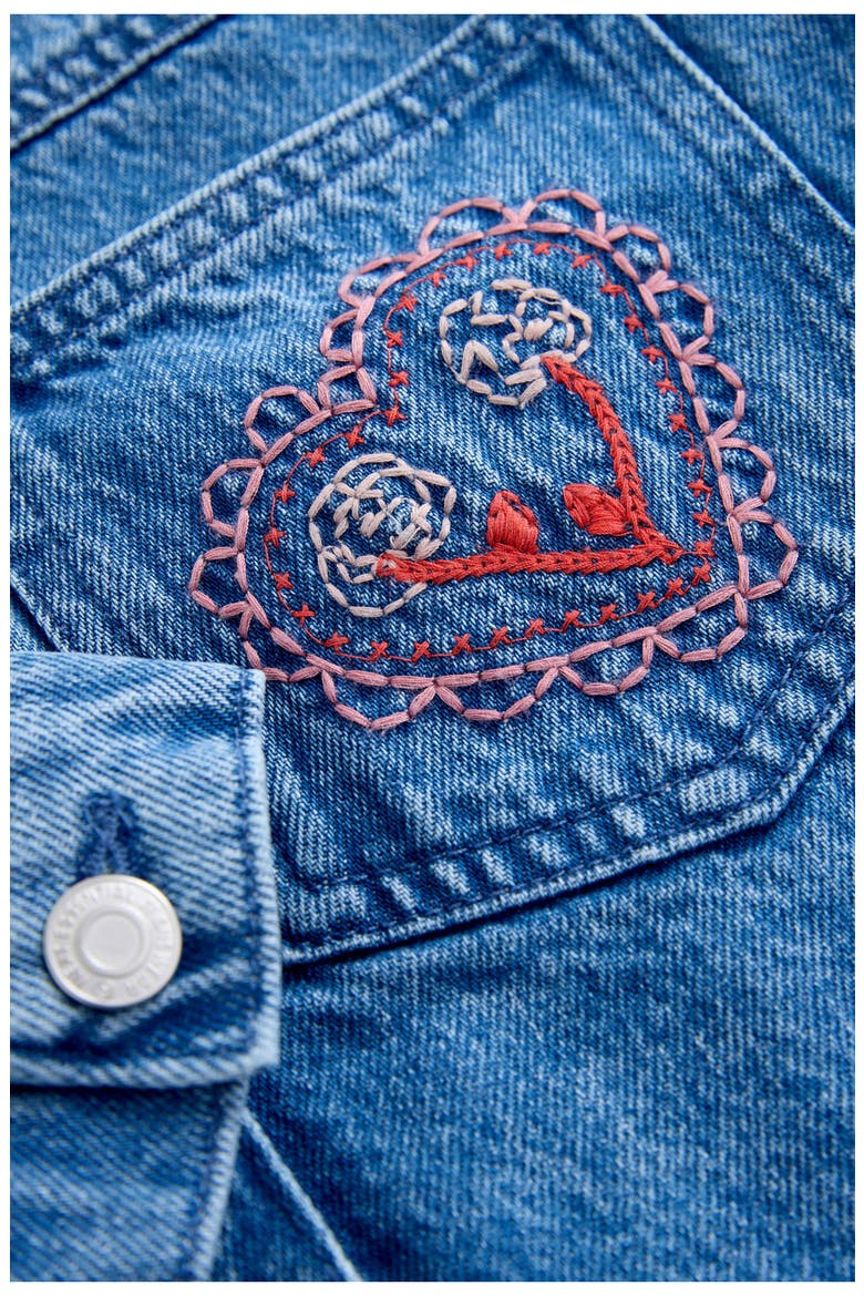 Kids' Embroidered Denim Jacket, Alternate, color, BLUE