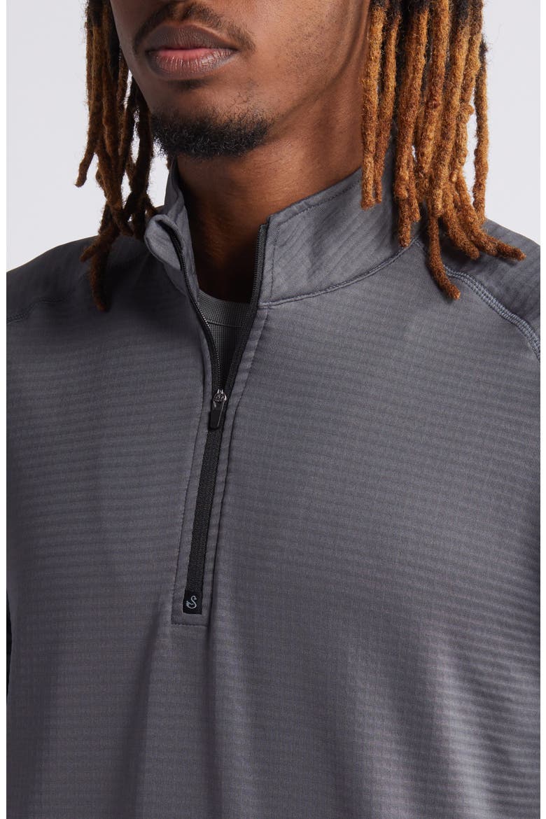 Lukas Quarter Zip Waffle Golf Pullover, Alternate, color, CHARCOAL