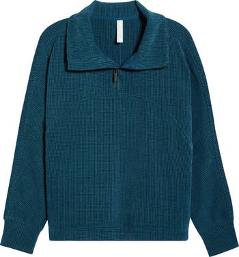 Zella Half Zip Waffle Stitch Sweatshirt | Nordstrom