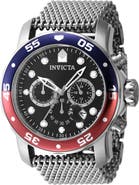 INVICTA Pro Diver Chronograph Mesh Strap Watch, 48mm