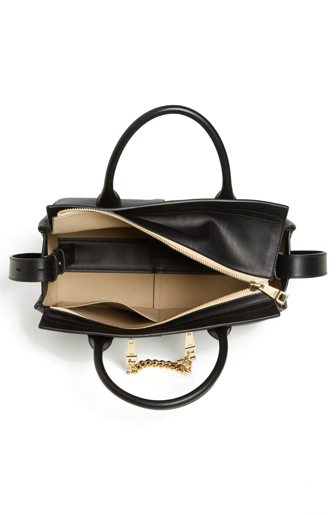 'Small Cate' Leather Satchel, Alternate, color, BLACK