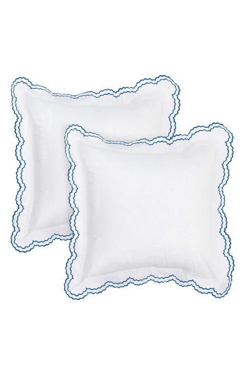 Embroidered Percale Crisp Cotton Double Scallopier Duvet Set