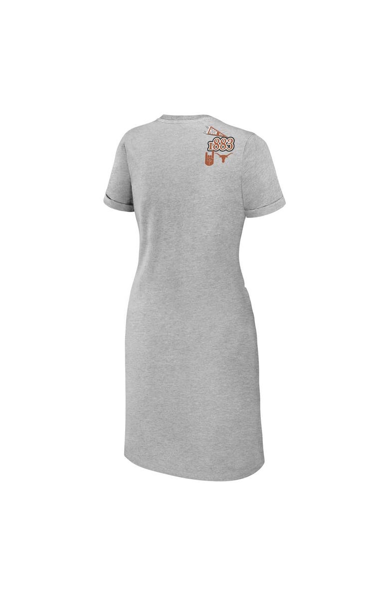 WEAR by Erin Andrews Women's WEAR by Erin Andrews Heather Gray Texas Longhorns Knotted T-Shirt Dress, Alternate, color, Heather Gray
