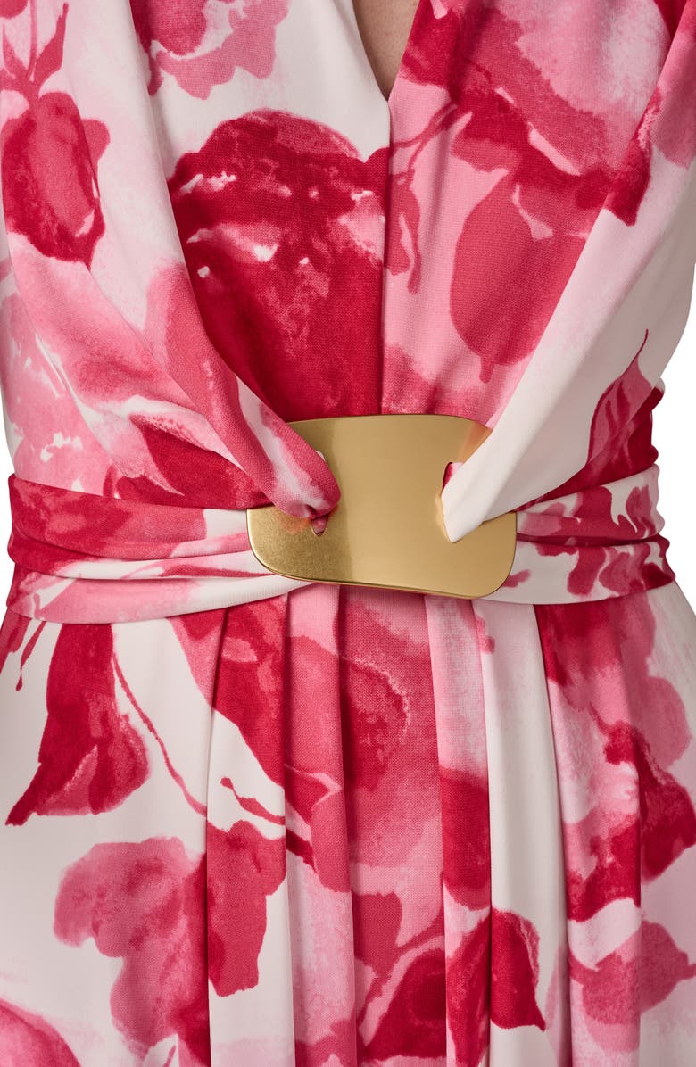 Donna Karan New York Floral Print Sleeveless Midi Dress, Alternate, color, Azalea Muli