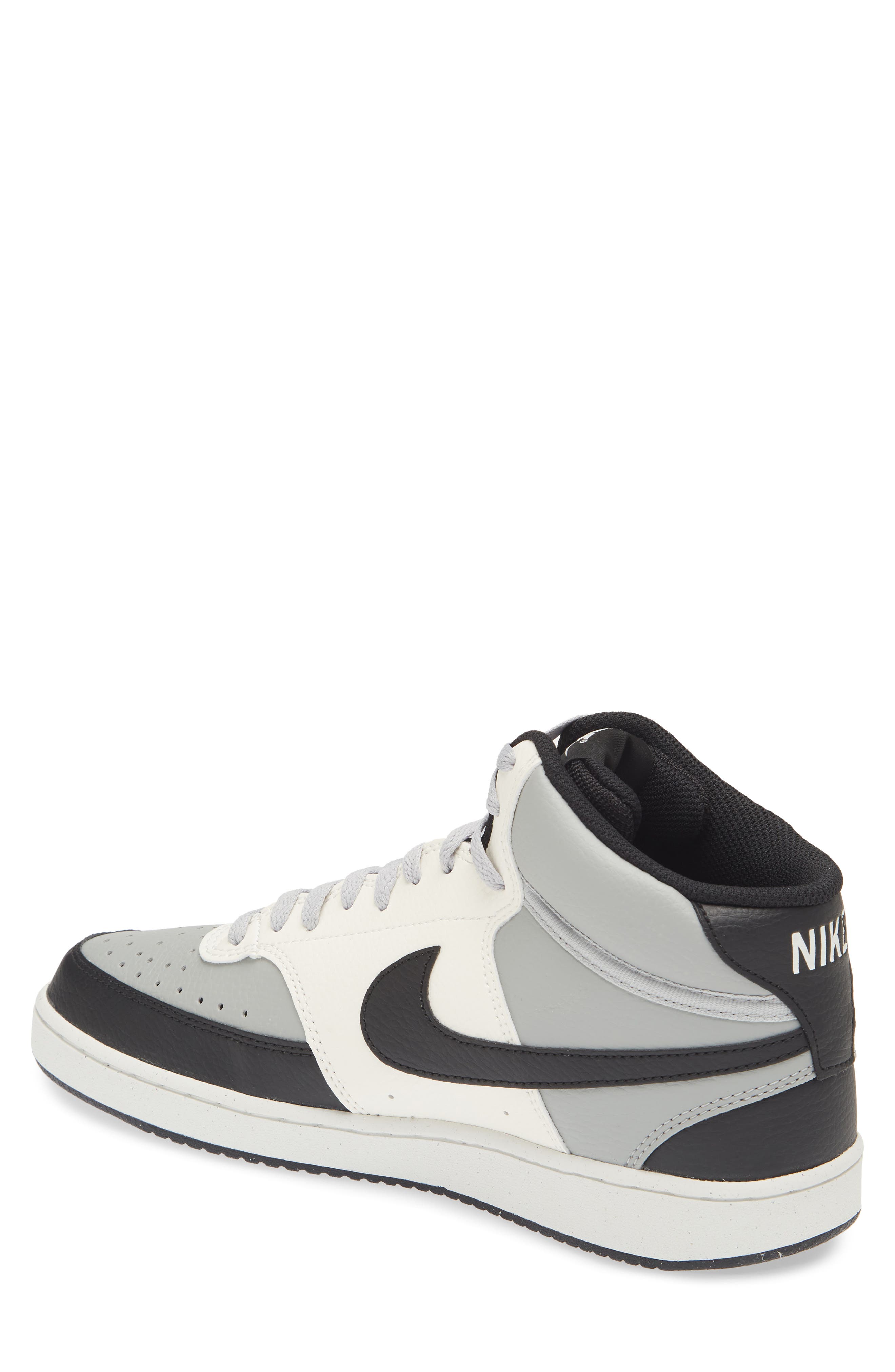 Court Vision Mid Next Nature Mid Top Sneaker, Alternate, color, SMOKE GREY/ BLACK/ SAIL