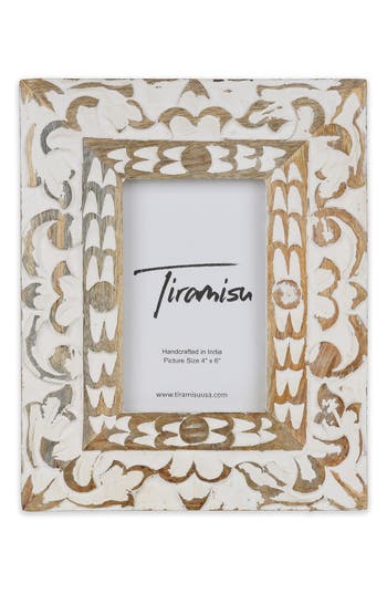 Tiramisu Royal Crest Wood Carved Picture Frame In White