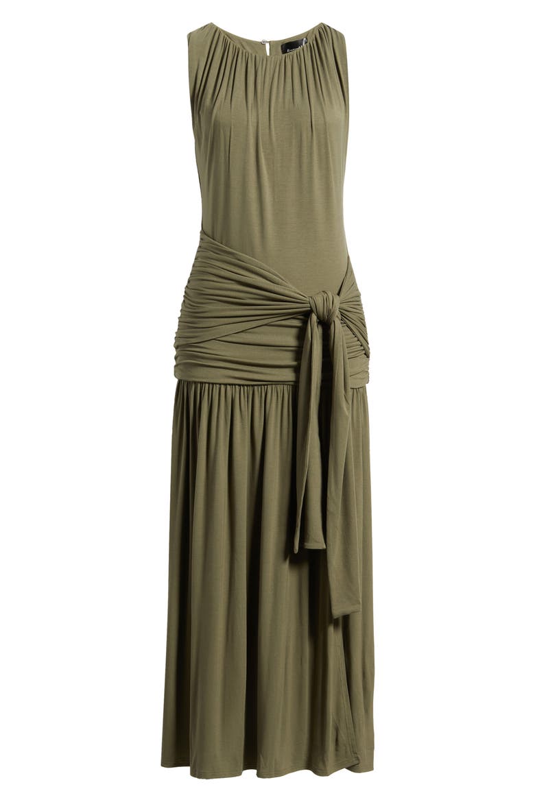 Nua Tie Front Knit Maxi Dress, Alternate, color, GREEN
