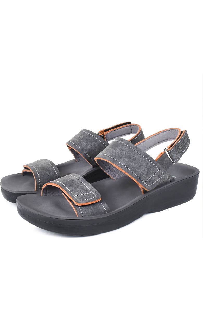 AEROTHOTIC Renee Adjustable Strap Sandal, Main, color, Grey