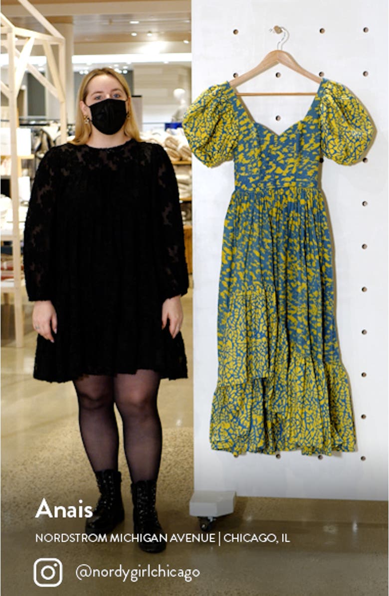 Frida Print Puff Sleeve Cotton Dress, sales video thumbnail