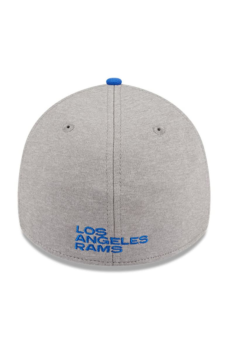 New Era Men's New Era Heather Gray/Royal Los Angeles Rams Striped 39THIRTY Flex Hat, Alternate, color, Heather Gray