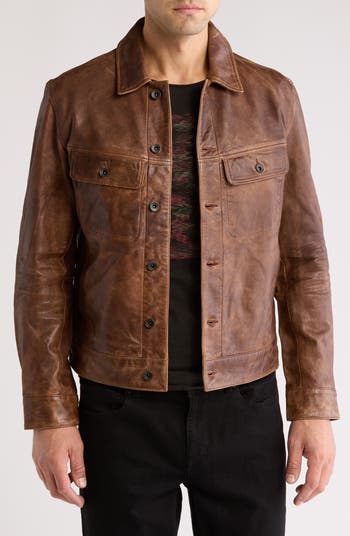 John Varvatos Mark Leather Trucker Jacket Nordstromrack