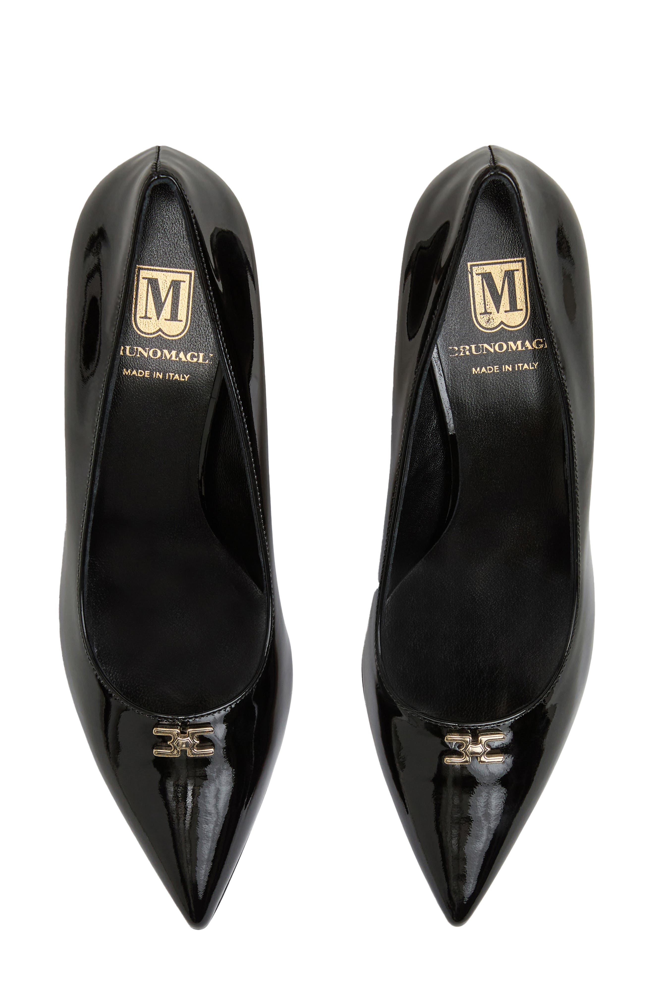 Bruno Magli Reena Pointed Toe Pump, Alternate, color, Black Patent