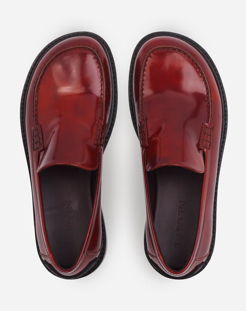 Lanvin Spinto Loafers In Smooth Leather For Men In Dark Brown/black