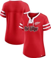 FANATICS Women's Fanatics Red Detroit Red Wings Iconic Athena Lace-Up T-Shirt