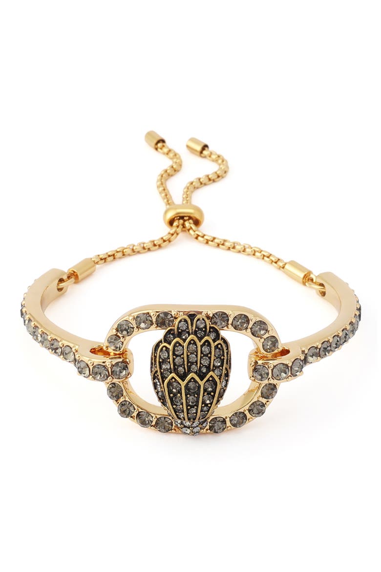 Chelsea Eagle Head Slider Cuff Bracelet, Main, color, BLACK DIAMOND